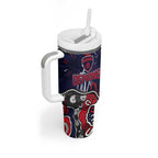 Personalized Melbourne Demons Tumbler With Handle Aboriginal Dot Painting Graffiti Style