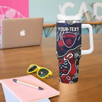 Personalized Melbourne Demons Tumbler With Handle Aboriginal Dot Painting Graffiti Style