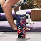 Personalized Melbourne Demons Tumbler With Handle Aboriginal Dot Painting Graffiti Style