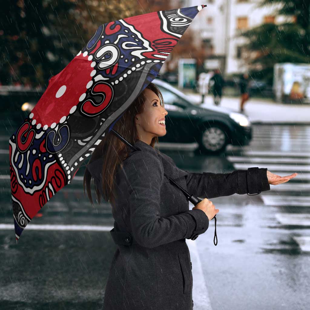 Personalized Melbourne Demons Umbrella Aboriginal Dot Painting Graffiti Style