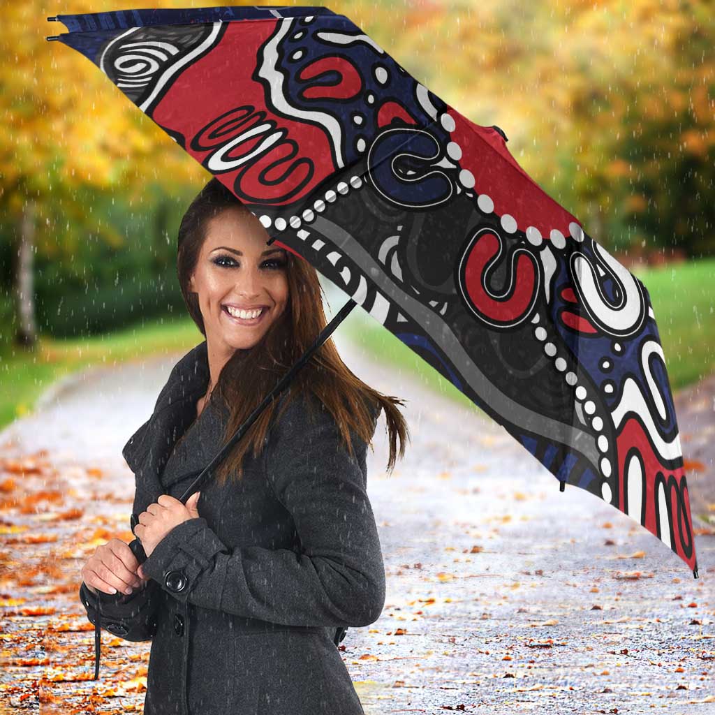 Personalized Melbourne Demons Umbrella Aboriginal Dot Painting Graffiti Style