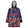 Personalized Melbourne Demons Wearable Blanket Hoodie Aboriginal Dot Painting Graffiti Style