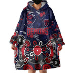 Personalized Melbourne Demons Wearable Blanket Hoodie Aboriginal Dot Painting Graffiti Style