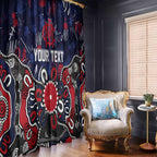 Personalized Melbourne Demons Window Curtain Aboriginal Dot Painting Graffiti Style