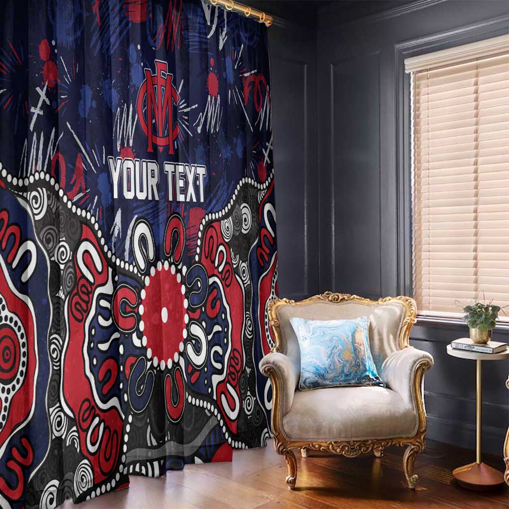 Personalized Melbourne Demons Window Curtain Aboriginal Dot Painting Graffiti Style