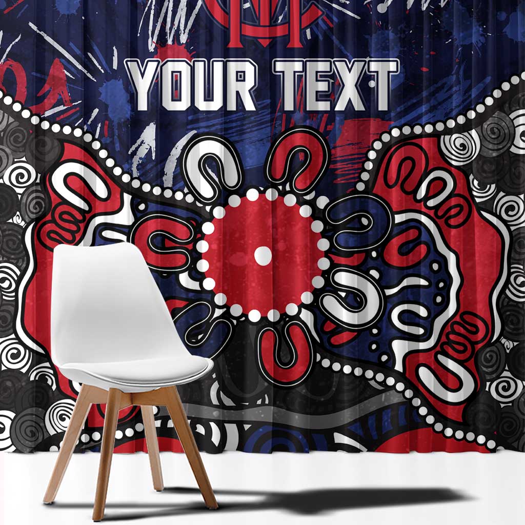 Personalized Melbourne Demons Window Curtain Aboriginal Dot Painting Graffiti Style