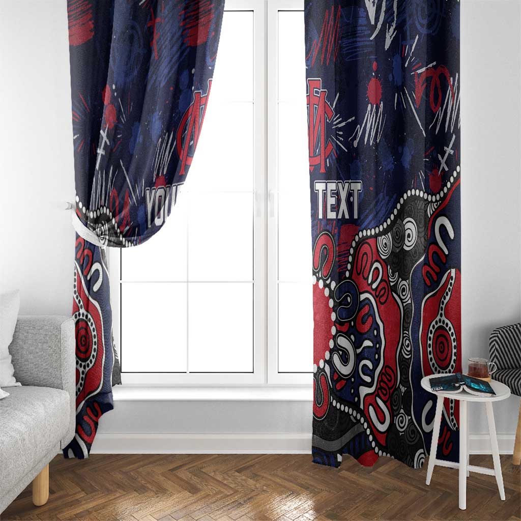Personalized Melbourne Demons Window Curtain Aboriginal Dot Painting Graffiti Style