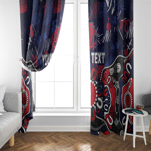 Personalized Melbourne Demons Window Curtain Aboriginal Dot Painting Graffiti Style