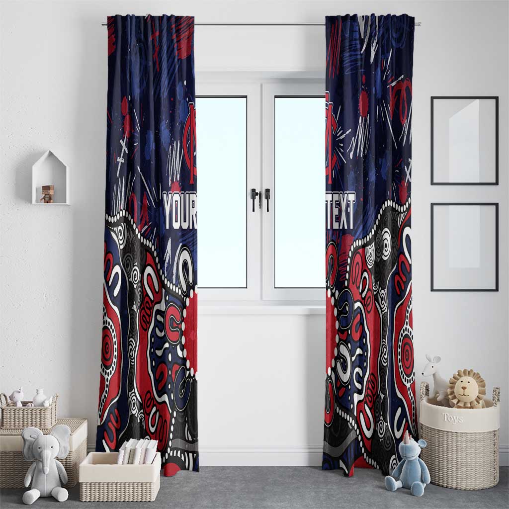 Personalized Melbourne Demons Window Curtain Aboriginal Dot Painting Graffiti Style