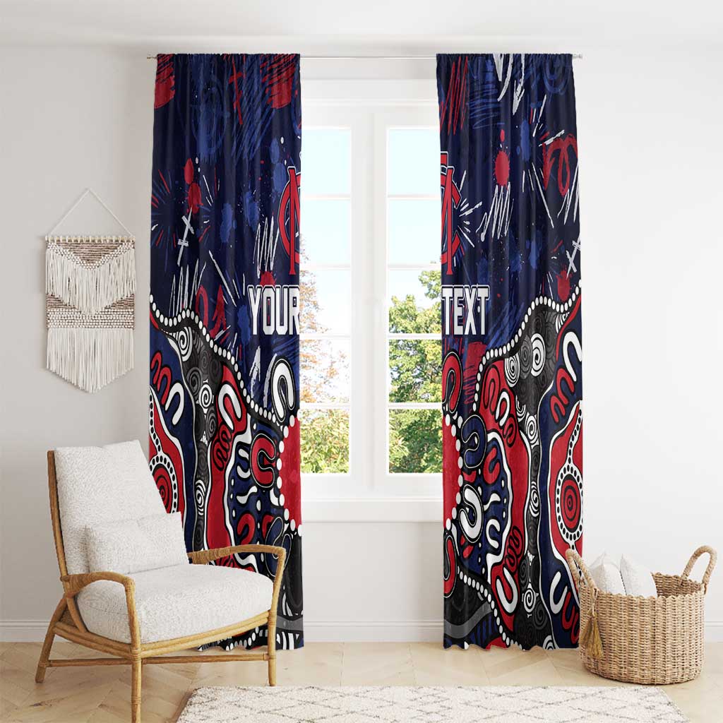 Personalized Melbourne Demons Window Curtain Aboriginal Dot Painting Graffiti Style