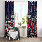 Personalized Melbourne Demons Window Curtain Aboriginal Dot Painting Graffiti Style