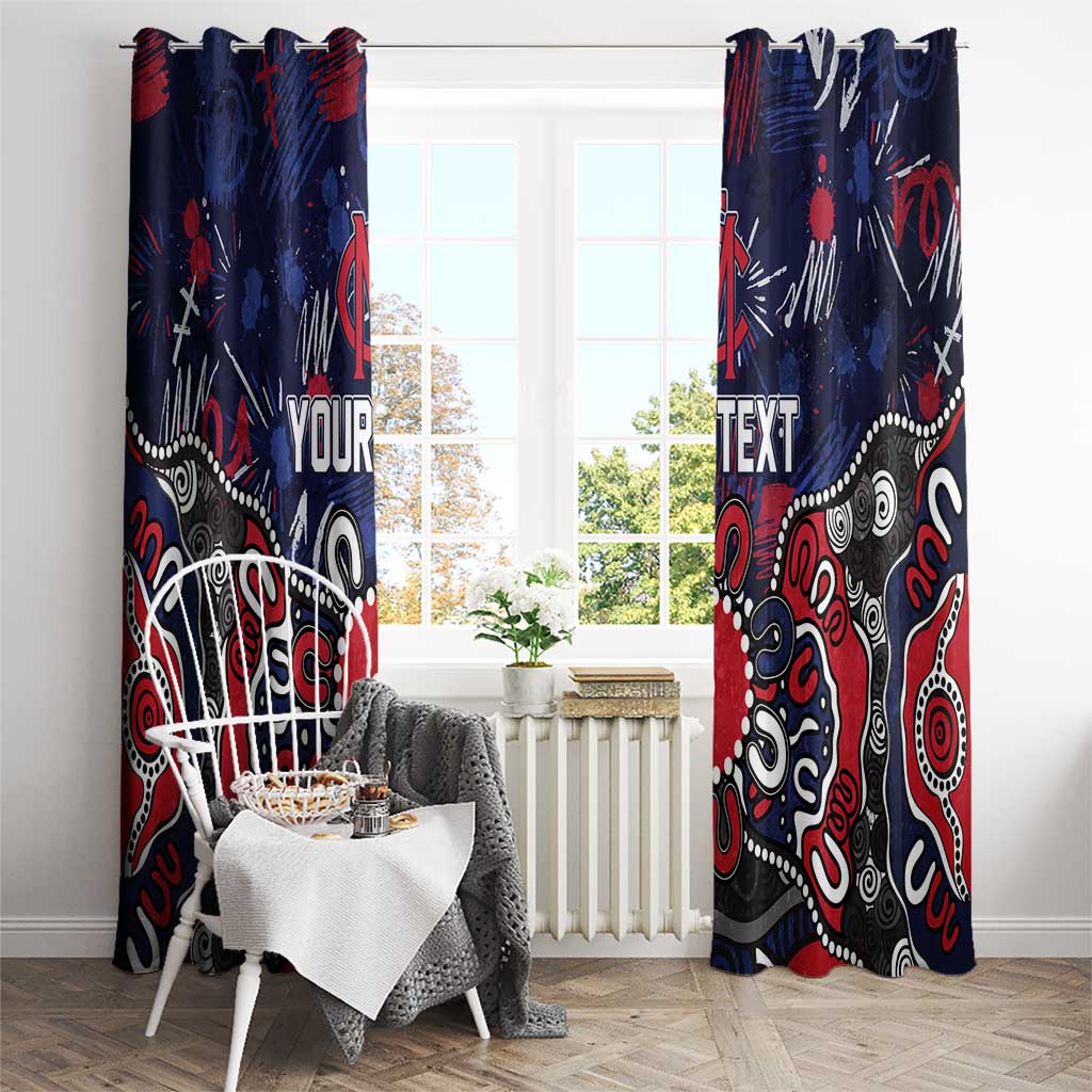 Personalized Melbourne Demons Window Curtain Aboriginal Dot Painting Graffiti Style
