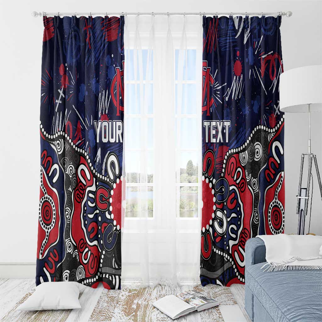 Personalized Melbourne Demons Window Curtain Aboriginal Dot Painting Graffiti Style