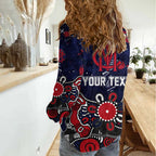 Personalized Melbourne Demons Women Casual Shirt Aboriginal Dot Painting Graffiti Style