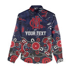 Personalized Melbourne Demons Women Casual Shirt Aboriginal Dot Painting Graffiti Style