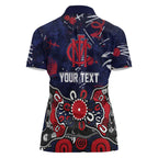 Personalized Melbourne Demons Women Polo Shirt Aboriginal Dot Painting Graffiti Style