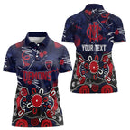 Personalized Melbourne Demons Women Polo Shirt Aboriginal Dot Painting Graffiti Style