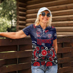 Personalized Melbourne Demons Women Polo Shirt Aboriginal Dot Painting Graffiti Style