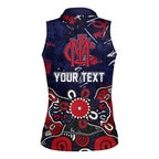 Personalized Melbourne Demons Women Sleeveless Polo Shirt Aboriginal Dot Painting Graffiti Style