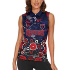 Personalized Melbourne Demons Women Sleeveless Polo Shirt Aboriginal Dot Painting Graffiti Style