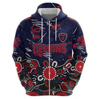 Personalized Melbourne Demons Zip Hoodie Aboriginal Dot Painting Graffiti Style