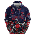 Personalized Melbourne Demons Zip Hoodie Aboriginal Dot Painting Graffiti Style