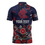 Personalized Melbourne Demons Zipper Polo Shirt Aboriginal Dot Painting Graffiti Style