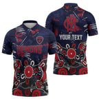 Personalized Melbourne Demons Zipper Polo Shirt Aboriginal Dot Painting Graffiti Style