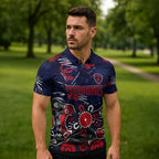 Personalized Melbourne Demons Zipper Polo Shirt Aboriginal Dot Painting Graffiti Style