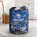 Personalized North Melbourne Kangaroos Laundry Basket Aboriginal Dot Painting Graffiti Style