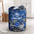Personalized North Melbourne Kangaroos Laundry Basket Aboriginal Dot Painting Graffiti Style
