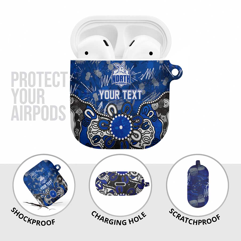 Personalized North Melbourne Kangaroos AirPods Case Aboriginal Dot Painting Graffiti Style