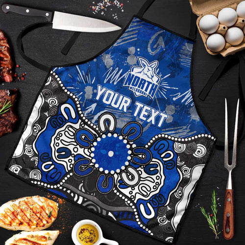 Personalized North Melbourne Kangaroos Apron Aboriginal Dot Painting Graffiti Style