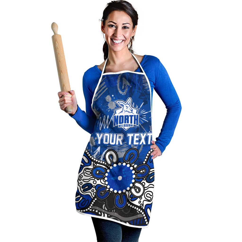 Personalized North Melbourne Kangaroos Apron Aboriginal Dot Painting Graffiti Style