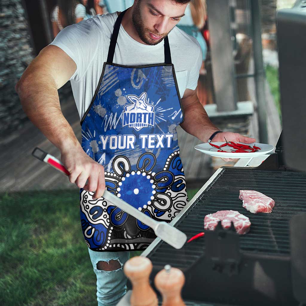 Personalized North Melbourne Kangaroos Apron Aboriginal Dot Painting Graffiti Style