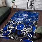 Personalized North Melbourne Kangaroos Area Rug Aboriginal Dot Painting Graffiti Style