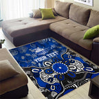 Personalized North Melbourne Kangaroos Area Rug Aboriginal Dot Painting Graffiti Style