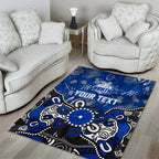 Personalized North Melbourne Kangaroos Area Rug Aboriginal Dot Painting Graffiti Style