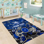 Personalized North Melbourne Kangaroos Area Rug Aboriginal Dot Painting Graffiti Style