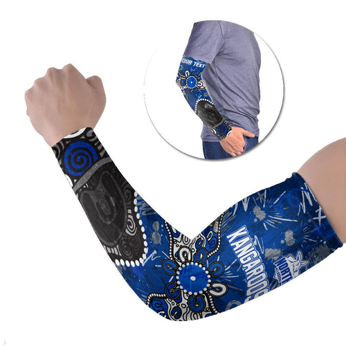 Personalized North Melbourne Kangaroos Arm Sleeves Aboriginal Dot Painting Graffiti Style