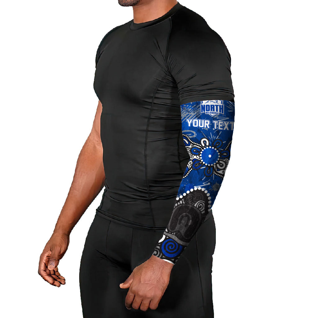 Personalized North Melbourne Kangaroos Arm Sleeves Aboriginal Dot Painting Graffiti Style