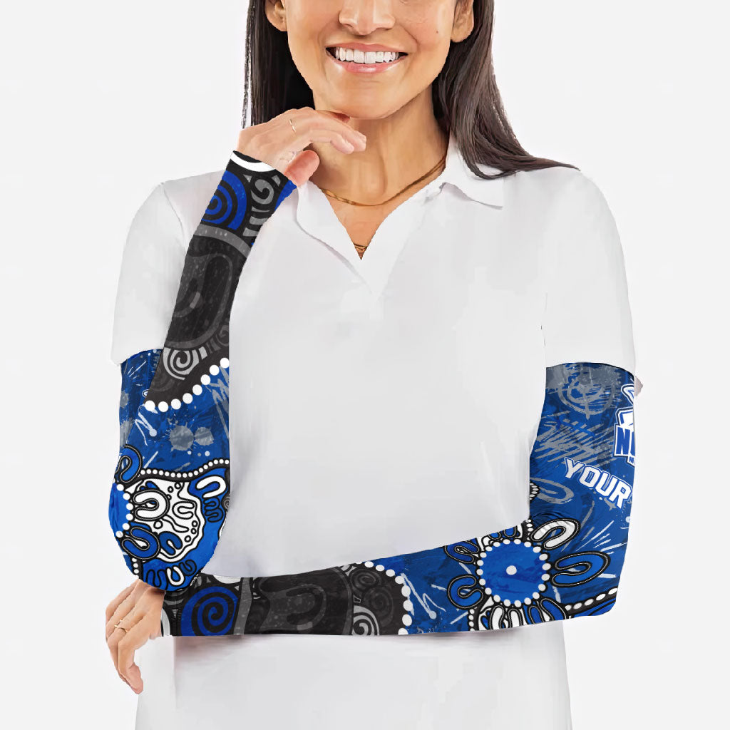Personalized North Melbourne Kangaroos Arm Sleeves Aboriginal Dot Painting Graffiti Style