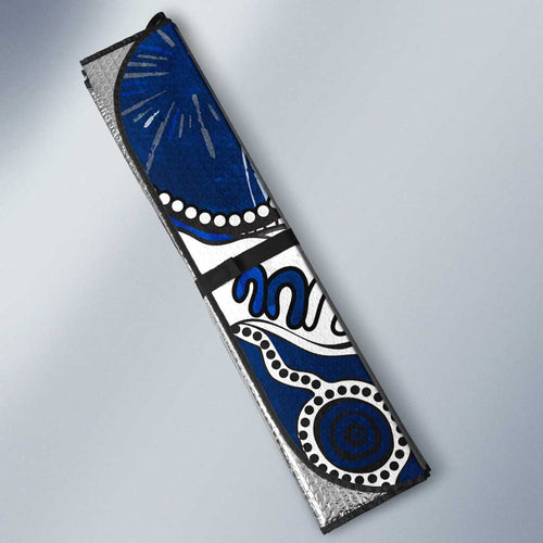 Personalized North Melbourne Kangaroos Auto Sun Shade Aboriginal Dot Painting Graffiti Style