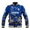 Personalized North Melbourne Kangaroos Baseball Jacket Aboriginal Dot Painting Graffiti Style