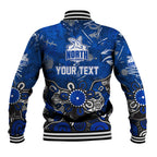 Personalized North Melbourne Kangaroos Baseball Jacket Aboriginal Dot Painting Graffiti Style