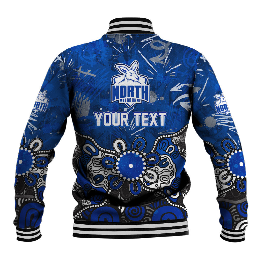 Personalized North Melbourne Kangaroos Baseball Jacket Aboriginal Dot Painting Graffiti Style
