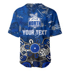 Personalized North Melbourne Kangaroos Baseball Jersey Aboriginal Dot Painting Graffiti Style