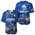 Personalized North Melbourne Kangaroos Baseball Jersey Aboriginal Dot Painting Graffiti Style
