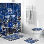 Personalized North Melbourne Kangaroos Bathroom Set Aboriginal Dot Painting Graffiti Style