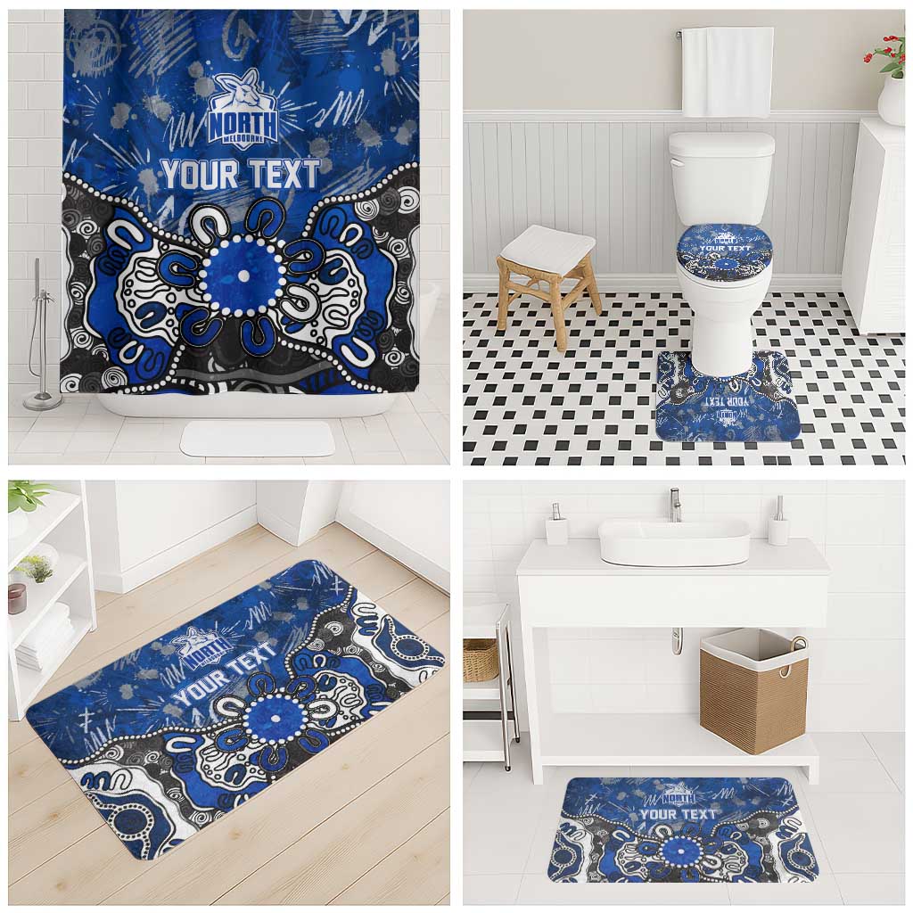 Personalized North Melbourne Kangaroos Bathroom Set Aboriginal Dot Painting Graffiti Style